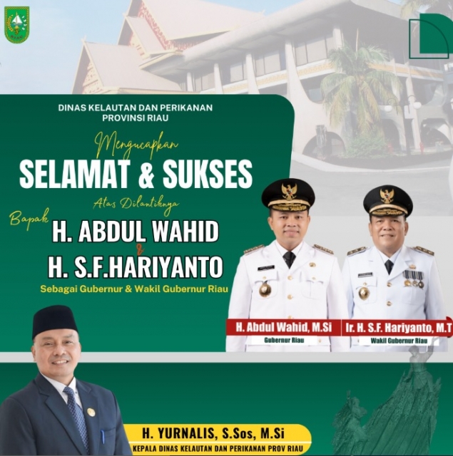 Selamat dan sukses kepada Bapak H. Abdul Wahid dan Bapak H. SF. Hariyanto