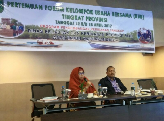 Penyuluh Perikanan Menjadi Narasumber Pertemuan Forum Kelompok Usaha Bersama (KUB) Tingkat Provinsi Riau