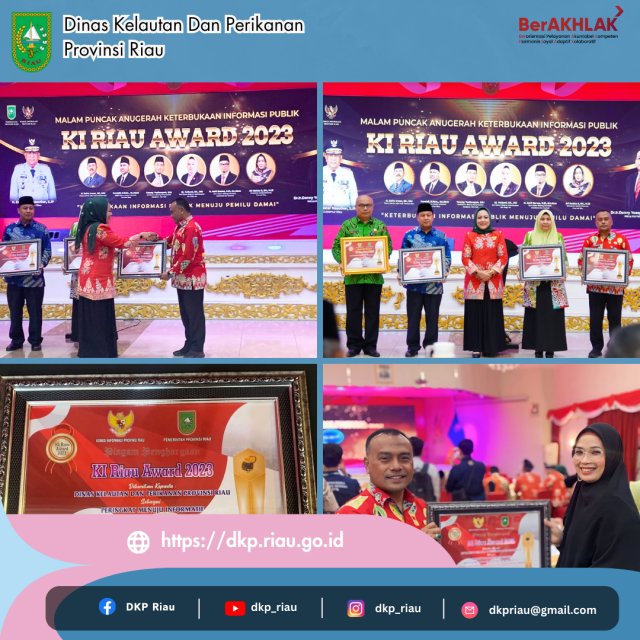 DKP Provinsi Riau meraih Penghargaan dari KI Riau Award 2023 