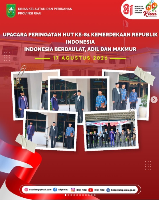 Dinas Kelautan dan Perikanan Provinsi Riau Gelar Upacara HUT ke-81 Kemerdekaan RI