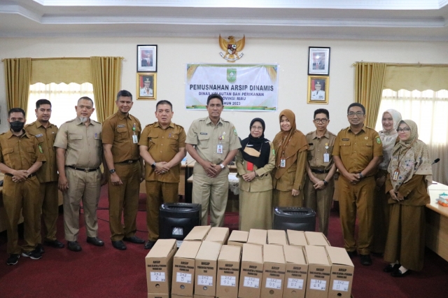 Pemusnahan Arsip Dinamis Perdana Tahun 2023 Dinas Kelautan dan Perikanan Provinsi Riau