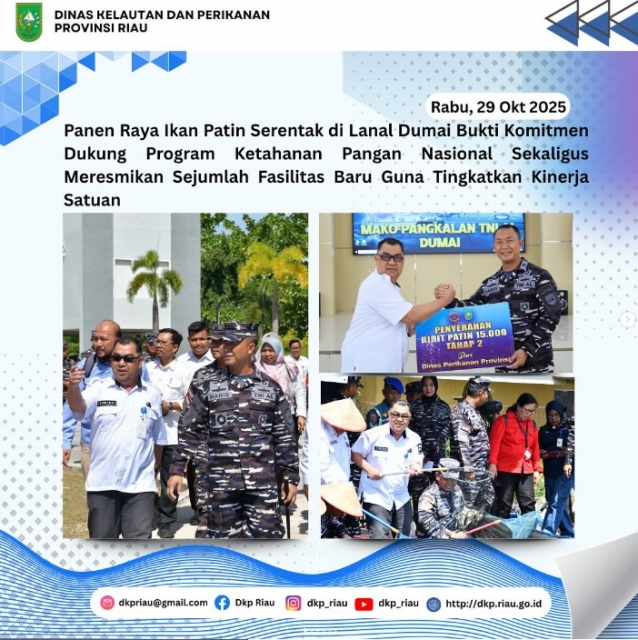 Lanal Dumai Gelar Panen Raya Ikan Patin Serentak, Bukti Komitmen Dukung Program Ketahanan Pangan Nasional