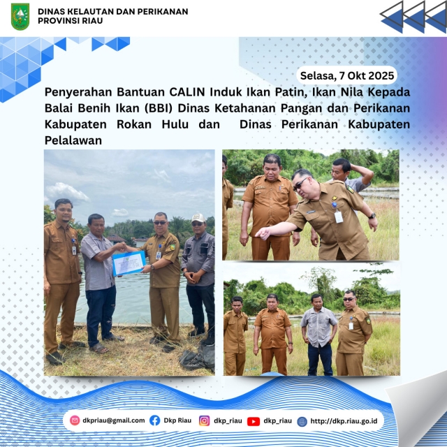 Bantuan CALIN Induk Ikan Patin, Ikan Nila Kepada Balai Benih Ikan (BBI)
